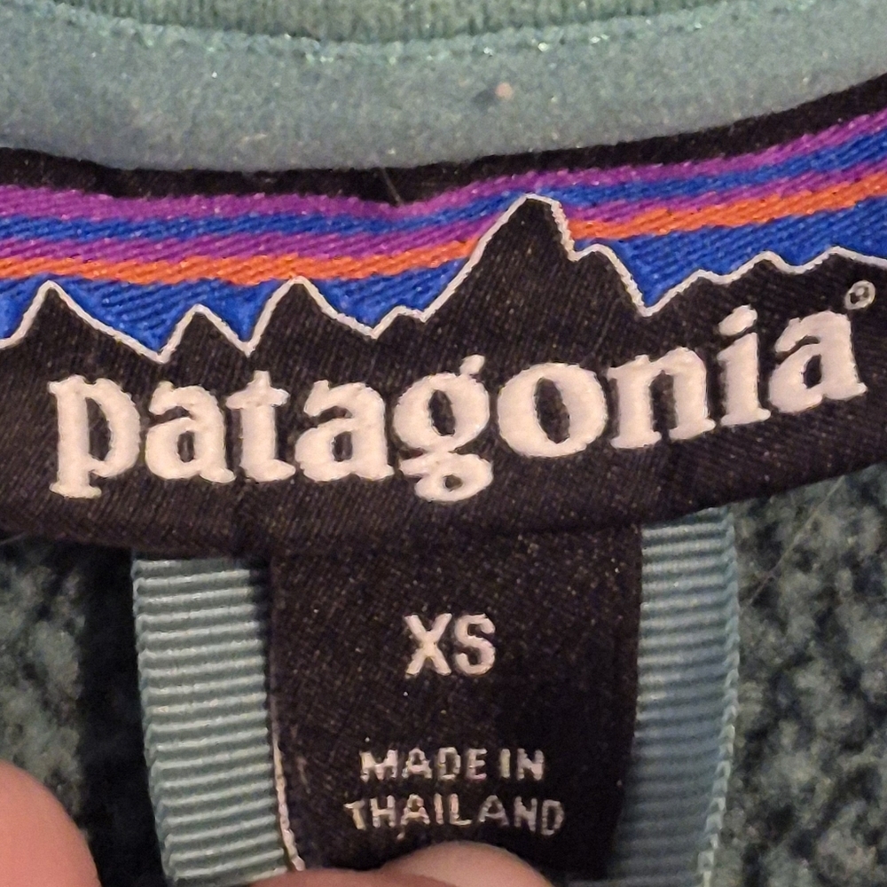 Patagonia Teal Green Half-Zip Fleece Sweatshirt - Picture 6 of 10